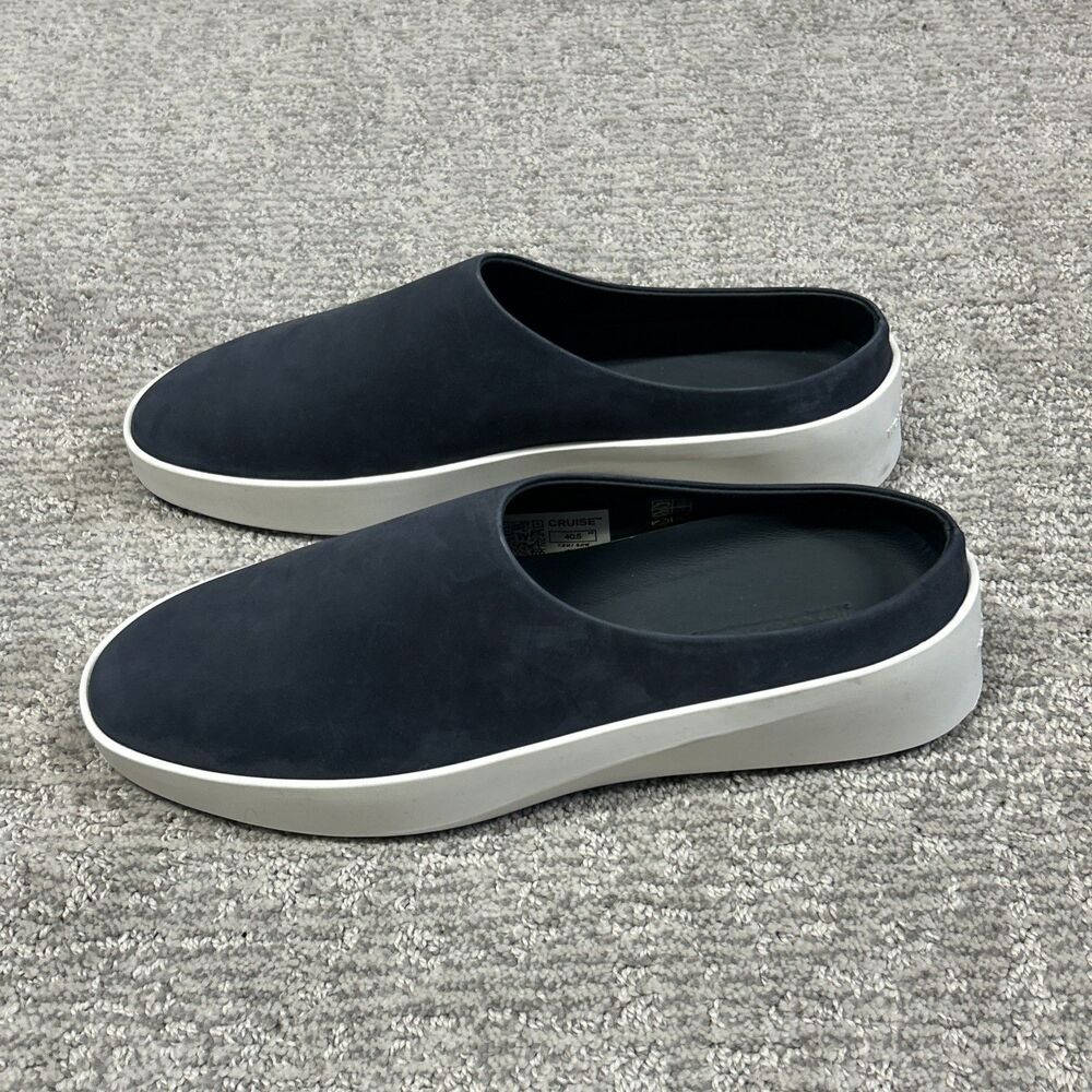 Wolf & Shepherd Cruise Navy Leather Slip On Mules Shoes Mens US 7.5 EU 40.5 New